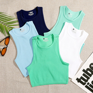 <span class=keywords><strong>Camisetas</strong></span> deportivas <span class=keywords><strong>de</strong></span> nailon y LICRA para mujer, ropa deportiva barata <span class=keywords><strong>de</strong></span> alta calidad, <span class=keywords><strong>de</strong></span> secado rápido, para correr, sin mangas - Product Image 2