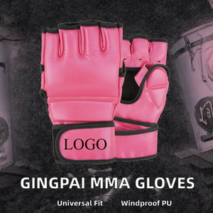 Gants de combat professionnels pour MMA, Sanda et Kickboxing, avec fermeture extensible, imperméables, sans doigts, en PU - Product Image 2
