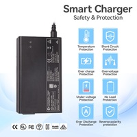 Chargeur de batterie au lithium Lifepo4 12V 24V 48V 72V avec éclairage LED pour voiturette de golf, tondeuse à gazon électrique, vélo électrique, robot
