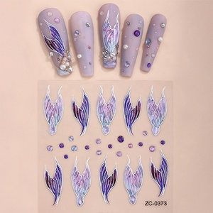 5D queue de sirène Floral 3D or autocollants Wayer transfert Nail Art décalcomanies <span class=keywords><strong>2023</strong></span> <span class=keywords><strong>ongles</strong></span> en plastique décoration Wayer transfert Nail Art - Product Image 1