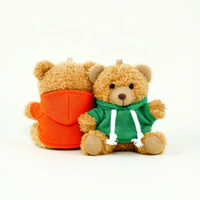 Pendentif en peluche ours en peluche, porte-clés avec tenue de poupée colorée, cadeau-souvenir, jouet personnalisable avec logo imprimé, en matériau PP