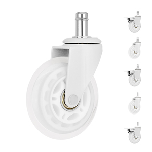 Ruedas giratorias para silla <span class=keywords><strong>de</strong></span> oficina <span class=keywords><strong>de</strong></span> 3 pulgadas, ruedas giratorias para muebles <span class=keywords><strong>de</strong></span> silla <span class=keywords><strong>de</strong></span> oficina <span class=keywords><strong>de</strong></span> PU, proceso <span class=keywords><strong>de</strong></span> chapado <span class=keywords><strong>blanco</strong></span> con palanca silenciosa <span class=keywords><strong>de</strong></span> freno - Product Image 6