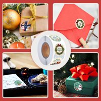 Usine directe 1 rouleau 500 étiquettes autocollantes adhésives personnalisées du père noël pour décorations de bagages cadeau de noël à gratter