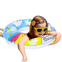 Bouée de natation transfrontalière en PVC, licorne de dessin animé, radeau gonflable pour piscine, bouée de sauvetage anti-roulement, emballage premium