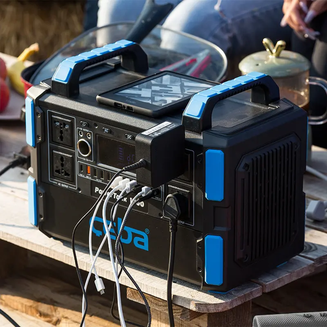Portable Power Station Outdoor 300W/500W/1000W High Capacity Big Size Camping Solar Generator MPPT Pure Sine Wave RV Port