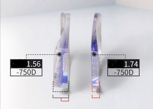 光学レンズ反射防止コーティングシングルビジョンビジョン効果1.74 ASP HMC UV400グリーン眼鏡レンズ卸売 - Product Image 4