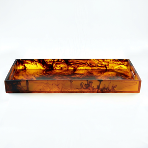 Bandeja de Servir Decorativa Moderna de Resina, Diseño de Mármol, Rectangular, Hecha a Mano, para Hogar, Cocina, Fiestas, Ramadán, Bodas, Mesa de Café - Product Image 1