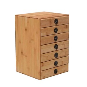 Bamboo Tea <b>Storage</b> <b>Box</b> <b>Drawer</b> Type Rectangular Standing Tea <b>Box</b> For Tea Ceremony Accessories - Product Image 5
