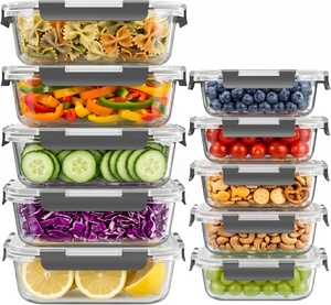 Recipientes de Vidrio Herméticos para Preparación de Comidas (Juego de 4), Libres de BPA, Aptos para Horno/Microondas/Congelador/Lavavajillas - Product Image 1
