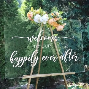Poster in Acrilico Trasparente Personalizzato con Testo su Misura, Inviti per Fidanzamento, Matrimonio, Compleanno, Anniversario, Decorazioni - Product Image 1