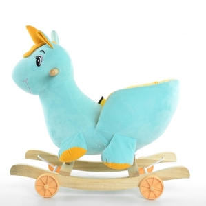 Trojan polifunzionale peluche dondolo giocattolo comfort per bambini Yo-yo auto unicorno cavallo a dondolo in legno - Product Image 6