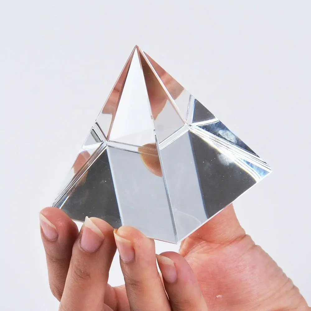60mm cam kristal piramit süsler Paperweight için ev ofis dekorasyonu