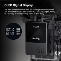 Batterie V-Mount SmallRig VB50, 3400mAh 50Wh 14.8V, mini batterie V-Mount compatible avec chargeur rapide USB-C PD 45W - 3579