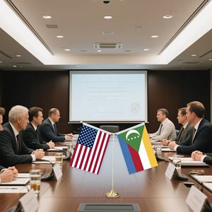 Флаг Comoros настольный флаг зеленый белый красный желтый полоса и Луна Звезда стол для конференц-зала с украшением - Product Image 5