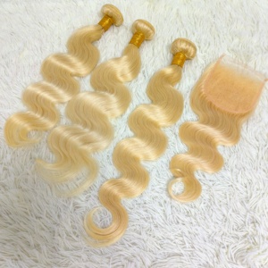 Letsfly 613 Blonde <b>Body</b> <b>Wave</b> Human Hair Bundles 10-30 Inch Remy Brazilian Hair Weave Bundles Extensions - Product Image 3