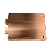 Plaque de refroidissement en cuivre haute performance avec ports filetés, plaque froide liquide personnalisée pour l'électronique de puissance des systèmes de stockage d'énergie des véhicules électriques