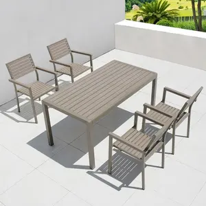 의자를 가진 알루미늄 합금 테이블을 식사하는 옥외 가구 스페인 디자인 튼튼한 안마당