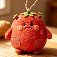 Porte-clés en peluche mignon et moelleux, motif légume ou fruit en colère, pendentif MGK, jouet en peluche personnalisé, cadeau