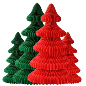 Dekorasi Tahun Baru 2024 persediaan kerajinan pohon buatan ornamen Natal pohon Natal dengan bola lampu Led Natal
