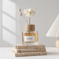 Bouteille diffuseur de parfum en verre vide cylindrique 150ml 200ml, emballage personnalisé avec étiquette