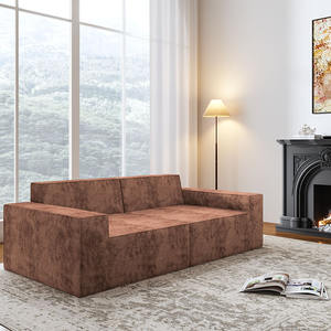 Sofá Seccional de Espuma Marrón, Sofá Familiar Comprimido al Vacío, Conjunto de Sofás en Forma de L sin Estructura, Asientos Económicos - Product Image 3