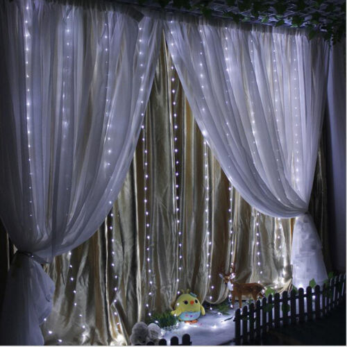 Houde 3m x 3m LED Curtain Lights String - Outdoor Wall Light for Wedding Party Decoration