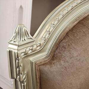 أريكة مقطعية عتيقة على الطراز الفرنسي والأمريكية من الخشب الصلب لشقة صغيرة من القماش المزدوج بثلاثة مقاعد للاستخدام المنزلي لغرفة المعيشة - Product Image 3