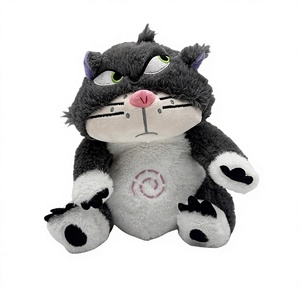 Peluche <span class=keywords><strong>di</strong></span> gatto Lucifer con <span class=keywords><strong>occhi</strong></span> inclinati, modello transfrontaliero, per bambini dai 14 anni in su, con funzione musicale, imbottito in cotone PP, 29x19x18cm, caldo e accogliente - Product Image 1