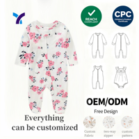 Combinaison Bébé à Coutures Lisses, Adaptée aux Nouveau-nés, Pyjama Oversize en Gros, Combinaison Bébé à Manches Longues en Bambou avec Fermeture Éclair