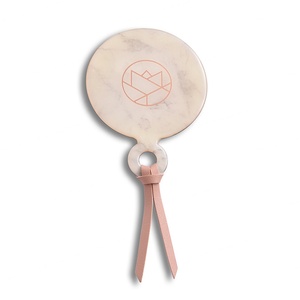 Customized Decorative PU Leather <b>Mirror</b> Marble Stainless Steel Pink Travel Portable Cosmetic <b>Mirror</b> - Product Image 3