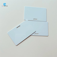 13.56MHz TAG 213 TAG 215 Puce Double Face Imprimable Rfid Smart Inkjet NFC PVC Blanc Carte Vierge Avec Trou