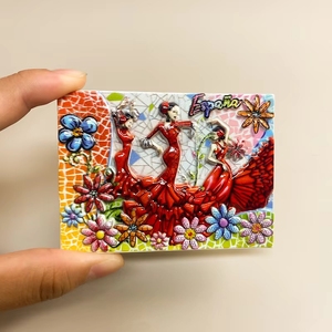 Imán Redondo de Acero Inoxidable Pintado con Diseño de <span class=keywords><strong>Barcelona</strong></span>, Recuerdo Turístico, Colección para el Hogar - Product Image 3