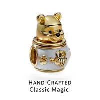 Bijoux pour enfants DSN, breloque de dessin animé, zircon, plaqué or 18 carats, argent S925, Winnie l'ourson, pot de miel, bracelet, collier, cadeau