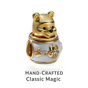 Gioielli per Bambini DSN, Charm Cartoon con Zirconi, Placcato Oro 18K, Argento S925, Bracciale e Collana Winnie <span class=keywords><strong>Pooh</strong></span> con Pottino di Miele, Regalo - Product Image 4