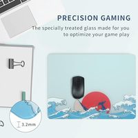 Tapis de Souris en Verre Trempé Antidérapant Personnalisable, Design Anime Dessin Animé, Lisse et Résistant aux Taches, Tapis de Bureau pour Esports en Stock