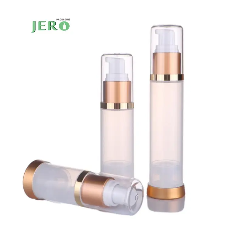 Refillable airless bottle 50ml PP pump lotion cosmetic 30ml airless bottle rose gold airless spray bottle