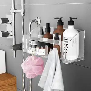 ที่จัดเก็บของในห้องครัวห้องน้ำห้องอาบน้ำฝักบัวชั้นเก็บของติดผนังชั้นวางจัดระเบียบแชมพูอาบน้ำ