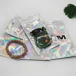 Meilleur prix, sac d'emballage personnalisé, écologique, recyclable, résistant à l'humidité, en aluminium holographique, avec fermeture éclair trois côtés, pour support de téléphone de marque - Product Image 1