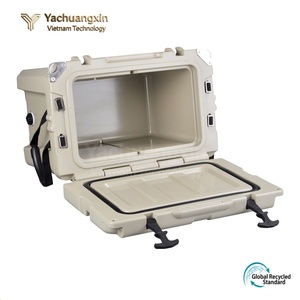 Glacière carrée en PE rotomoulé pour pêche en extérieur, avec roues et porte-bouteilles, capacité 75qt, maintien de la glace pendant 5 jours - Product Image 2