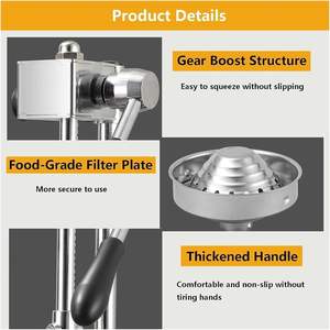 Exprimidor Manual de Alta Resistencia y Resistencia a la Corrosión, Poste de Soporte Científico de Hierro Fundido Mejorado para Herramientas de Frutas y Verduras para el Hogar - Product Image 4