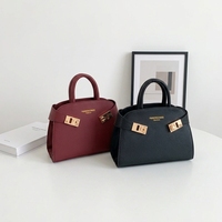 Sac carré mini haut de gamme avec boucle de verrouillage, sac à main rétro élégant pour femme, sac à main de ville pour femme
