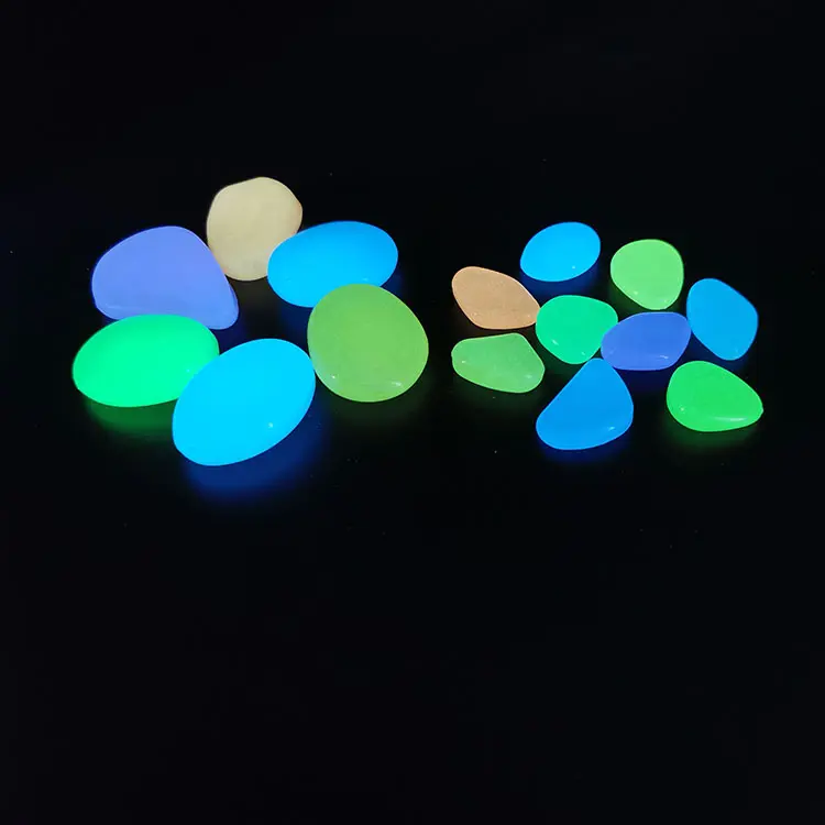 Verre luminescent gravier artificiel polissage résine roches galets lumineux pierres fluorescentes pour piscine Patio pelouse décor pas de quantité minimale de commande