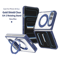 Coque magnétique rotative 360° transparente pour iPhone Duo avec protection anti-jaunissement des objectifs et charge sans fil