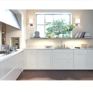 kitchen room furniture UV high glossy door U style modular kitchen cabinet mini PVC kitchen cabinet