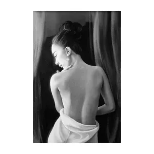 Full Square/Round 5D Diamond Painting Body Art Diamond Embroidery Black White Nude Woman Back Home Decor Canvas Painting Artwork