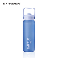 Bouteille d'eau portable Yiben grande capacité en plastique avec paille et poignée pour le sport et les activités de plein air