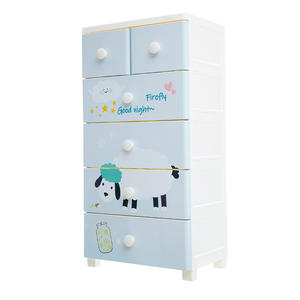 Armario de almacenamiento de gran capacidad con dibujos animados, 5 cajones, de plástico, seguro para la habitación de los niños. - Product Image 2