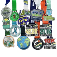 Wholesale manufacture custom logo zinc alloy marathon sport running race award medallion metal medal