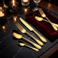Ensemble de vaisselle de luxe en acier inoxydable 18/10 de haute qualité, design moderne, finition super miroir, compatible lave-vaisselle, qualité alimentaire, pour mariage