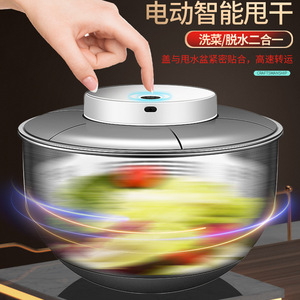 Stainless Steel Salad Spinner Bowl Manual Spin Dryer Kitchen Vegetable Washing Basin Dishwasher Safe - Product Image 5